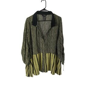 Ali‎ Miles 2X Tunic Top Wired Collar Tunic Art To Wear Blouse Beetlejuice Wicked